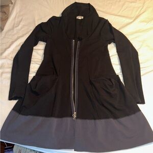 Black and Gray Zip-Up Jacket